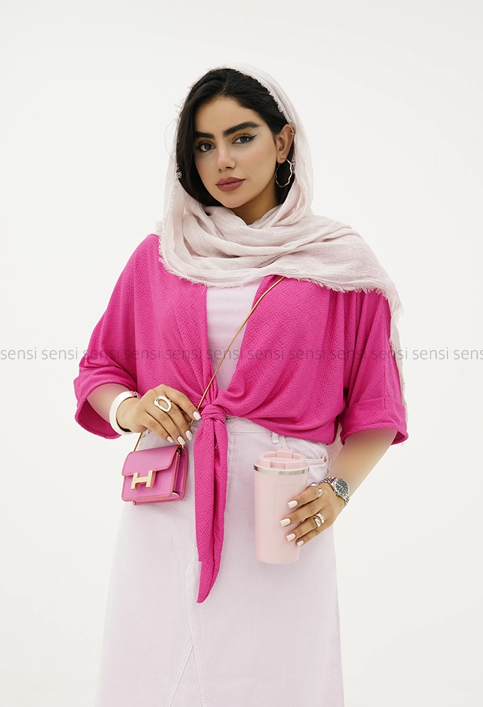 شومیز جلو گره ای پفکی کد1005542